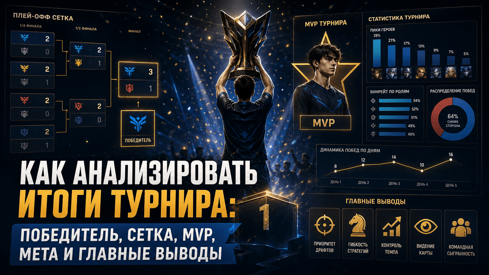 Как анализировать итоги турнира: победитель, сетка, MVP, мета и главные выводы