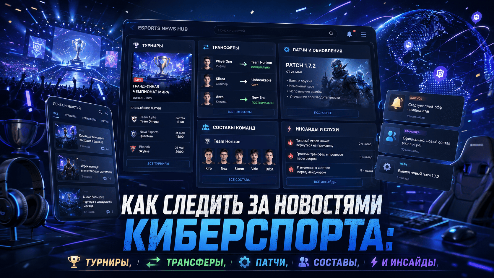 Как следить за новостями киберспорта: турниры, трансферы, патчи, составы и инсайды